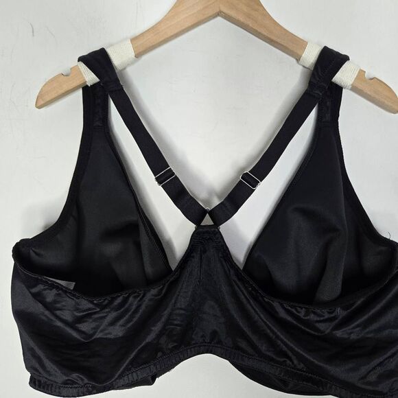Delimira Bra Size 44FPlunge Posture Bra Front Close Black - Picture 4 of 6